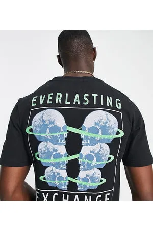 Bolongaro Tall - T-shirt nera con stampa di teschio sul retro