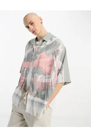 Weekday Resort - Camicia a maniche corte oversize con stampa di motocicletta