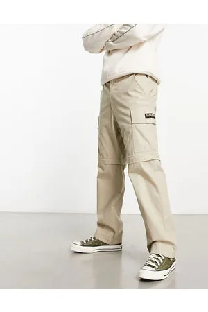 Napapijri Manabi - Pantaloni cargo color pietra con fondo rimovibile con zip