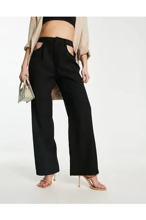 Aria Cove Pantaloni sartoriali neri con cut-out