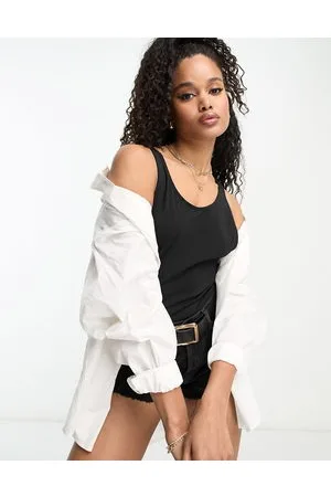 ASOS Body nero con giromanica ampio e scollo rotondo sul retro