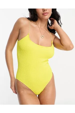ASOS Costume da bagno stropicciato con spalline sottili e scollo rotondo