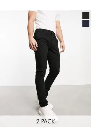 ASOS Confezione da 2 chino skinny color nero e blu navy - Risparmia