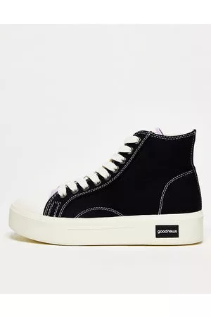 Good News Goodnews - Juice - Sneakers alte con suola spessa nere e viola