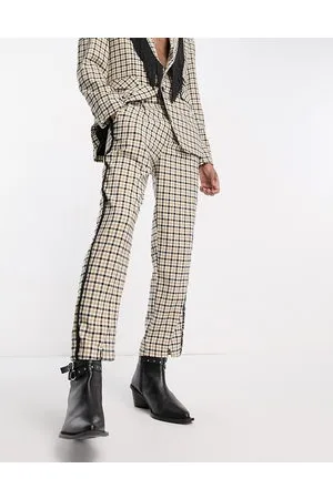 Sister Jane Pantaloni unisex beige a quadri in coordinato