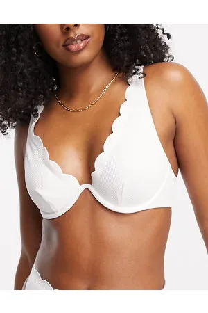 Hunkemöller Top bikini con ferretto con bordi ondulati