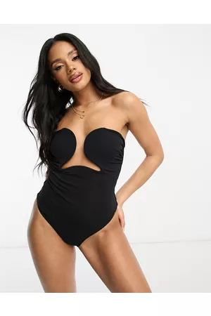ASOS Costume da bagno a fascia nero con ferretto