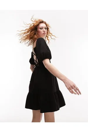 Topshop Vestito corto nero arricciato
