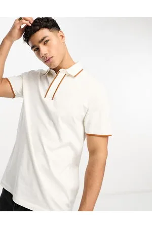 ASOS Polo crema con profili a contrasto