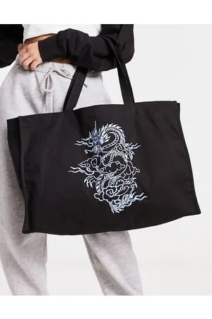 Tammy Girl Borsa shopping nera con drago ricamato
