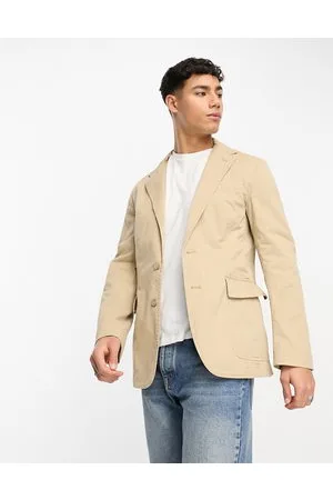 Ralph Lauren Giacca sportiva sartoriale elasticizzata e sfoderata color cuoio con 2 tasche in coordinato