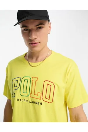 Ralph Lauren T-shirt oversize gialla con logo multicolore