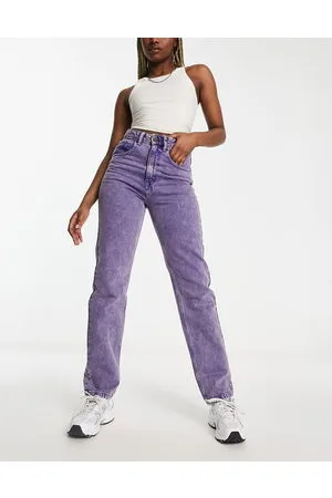 Wåven Jeans dritti a vita super alta lavaggio acido in coordinato