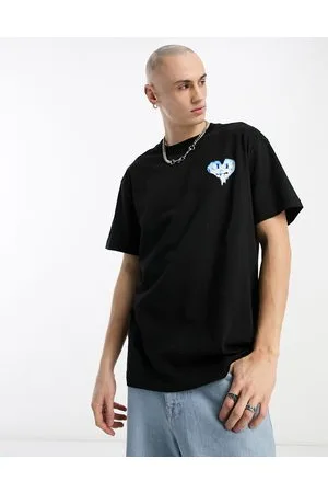 Weekday T-shirt oversize nera con stampa di cuore arrabbiato