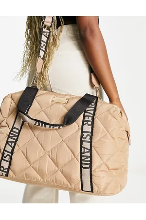 River Island Borsone weekend beige trapuntato