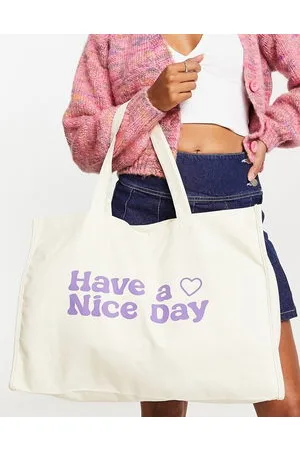 Daisy Street Maxi borsa con stampa "Have a nice day"