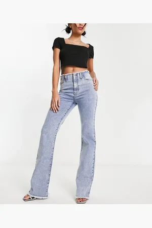 I saw it first Jeans a zampa a vita medio alta con fondo sfrangiato