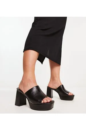 ASOS Harmonize - Sabot a pianta larga con tacco medio e plateau nero