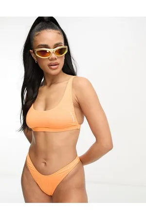 Speedo Top bikini color pesca con scollo rotondo e spalline multiple