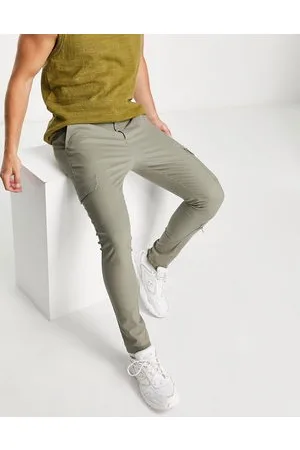 ASOS Pantaloni cargo multitasche spray-on kaki chiaro