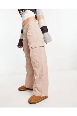 ASOS Pantaloni cargo a vita bassa color pietra