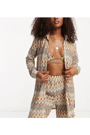 South Beach Camicia oversize da spiaggia con stampa in coordinato