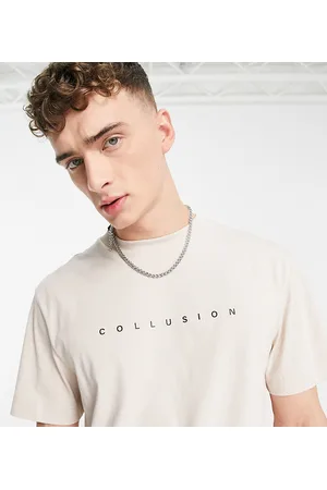 COLLUSION Uomo T-shirt - T-shirt beige con logo