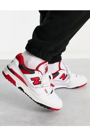 New Balance 550 - Sneakers bianche con dettagli rossi