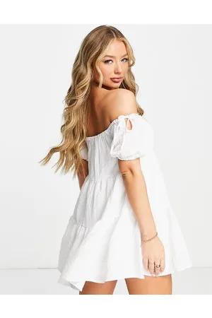 In The Style Stacey Solomon - Vestito a balze con scollo Bardot