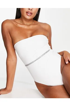 Brave Soul Costume da bagno a fascia sgambato con catenina sul davanti