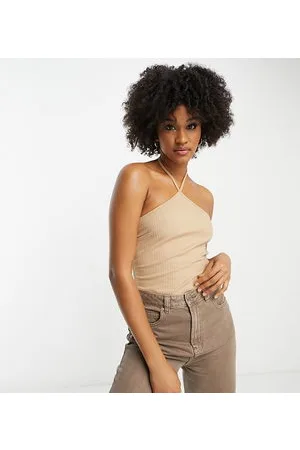 ASOS ASOS DESIGN Tall - Body allacciato al collo color cammello