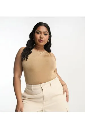 Simply Be Body sinuoso color cammello con scollo a vogatore