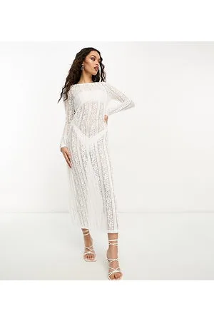 Pieces® Esclusiva - Bride To Be - Vestito lungo in pizzo