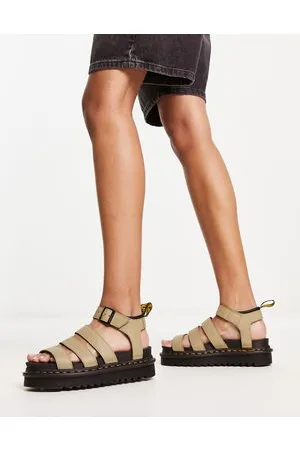 Dr. Martens Blaire - Sandali oliva con 3 fasce
