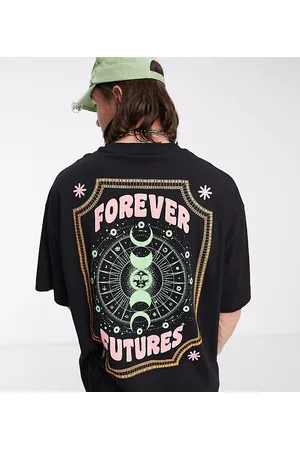 COLLUSION Uomo T-shirt a maniche corte - T-shirt a maniche corte nera con scritta “Forever Futures”