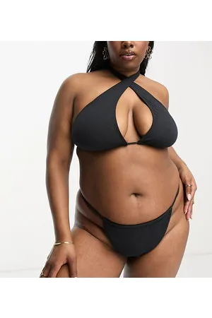 COLLUSION Plus - Slip bikini nero testurizzato