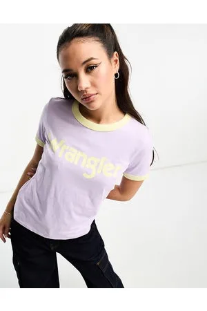 Wrangler T-shirt con bordi a contrasto e logo pastello