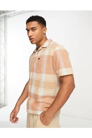 Lee Camicia resort a maniche corte comoda color cuoio a quadri