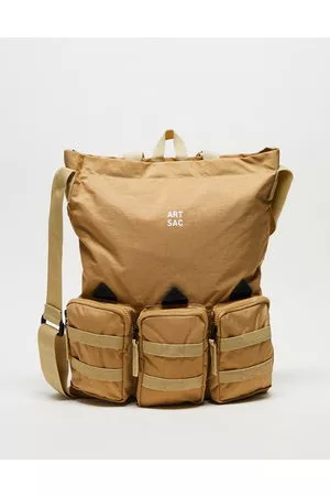 ARTSAC Vinsent - Borsa shopping color pietra con tre tasche