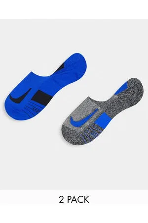 Nike Multiplier - Confezione da 2 paia di fantasmini grigi e blu