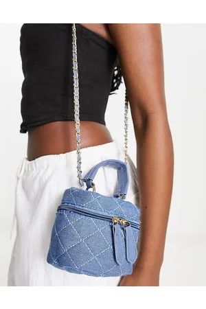 Madein. Borsetta a tracolla trapuntata in denim