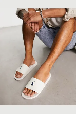 Ralph Lauren Sliders sporco con logo del pony