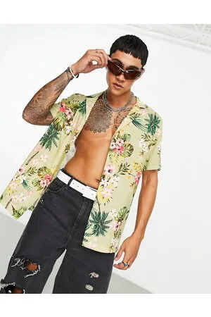ASOS Camicia comoda con rever profondo e stampa hawaiana