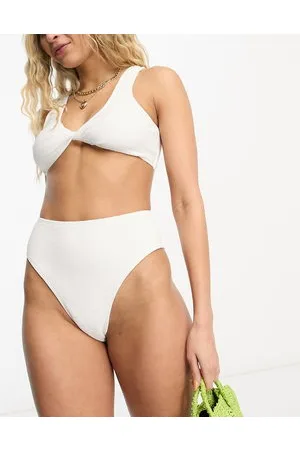 4th & Reckless Kori - Slip bikini a vita alta color burro stropicciato
