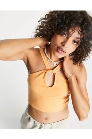 Fire & Glory Crop top incrociato sul davanti con apertura a goccia