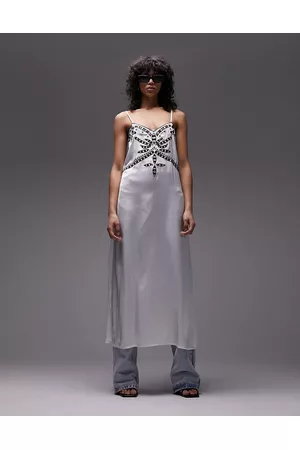Topshop Donna Abiti da sera - Vestito midi con cut-out e spalline sottili