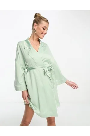 Chelsea Peers Vestaglia stile kimono da damigella tenue con polsini in pizzo