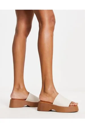 Aldo Yassu - Sandali sabot in pelle color betulla con suola spessa