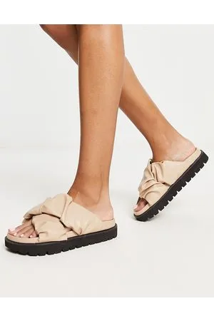 ASOS Frazzle - Sandali bassi arricciati color crema