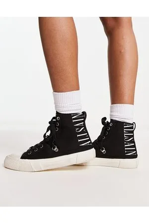 AllSaints All Saints - Elena - Sneakers alte stringate in tela nera
